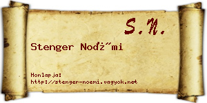 Stenger Noémi névjegykártya