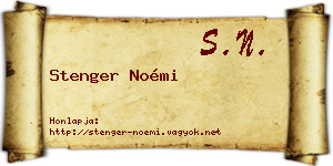 Stenger Noémi névjegykártya